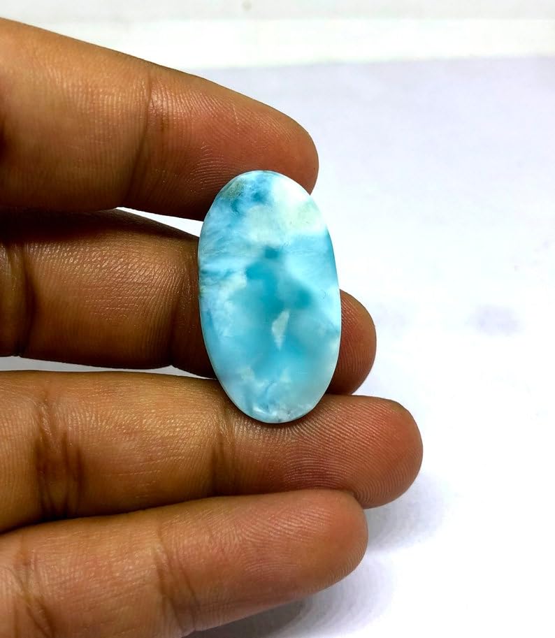 Larimar cabochon ovale 26x16x6mm pour création de bijoux uniques - 5