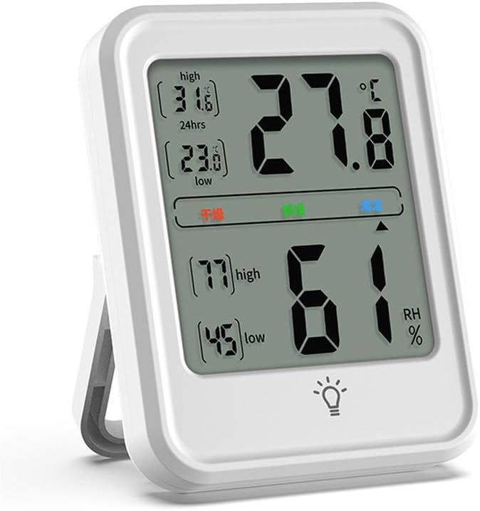 Easy Suction Cup Installation,Indoor weather station,Thermo-hygrometer,Room Thermometer Digital Indoor Hygrometer Monitor Temperature and Humidity Meter for Home Office (Square)