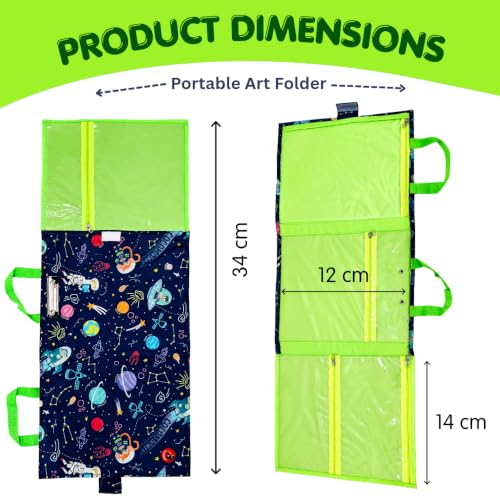 Image of Cocomoco kids Portable Art Folder & Drawing Easel for Kids 4+ Years Old Boys & Girls Convertible and Portable Art Organizer with Storage Compartments and Drawing Board (Single Pack)