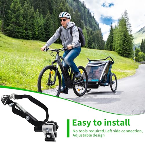 WJMY Fahrradanhänger Kupplung Universal, Fahrrad Anhängerkupplung, Aluminiumlegierung, für Runde und Ovale Rohre, Linkes Verbindungsstück, für Kinder, Haustiere und Lastenfahrradanhänger