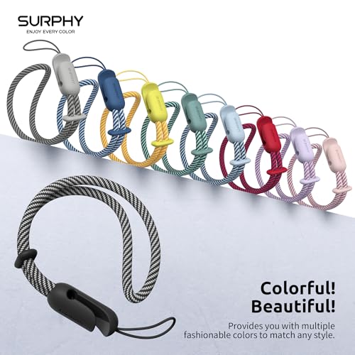 Image of SURPHY 2 Pack Phone Lanyard, Phone Wrist Strap for Case, Camera Wrist Strap | Ultra-Light 2-Color Braided Phone Strap, Cellphone Charm Strap, Anti-Lost Wrist Lanyard for Women and Men, Pink Black