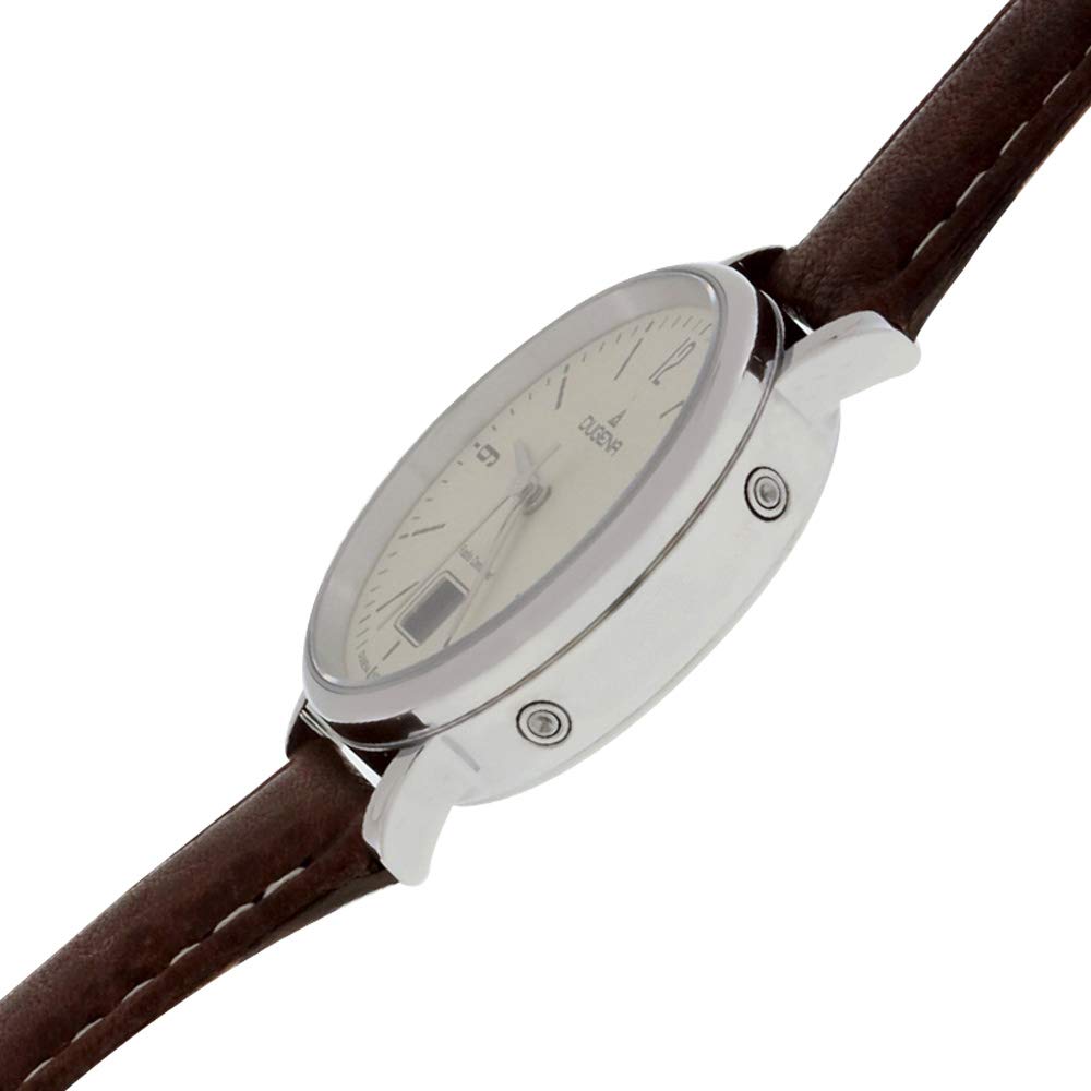 Dugena Damen Funk-Armbanduhr, Saphirglas, Lederarmband, Mondo Funk