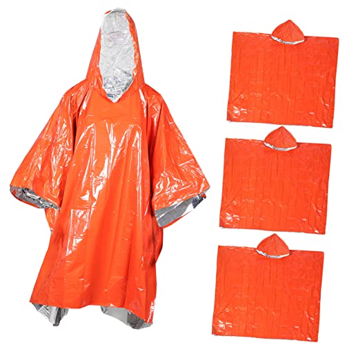 SOIMISS 4pcs Emergency Insulated Raincoat Reflective Rain Jacket Camping Survival Gear Outdoors Gear Poncho Sleeves Raincoat Hiking Rain Cape Rain Coat Raincoats Poncho Men Fold