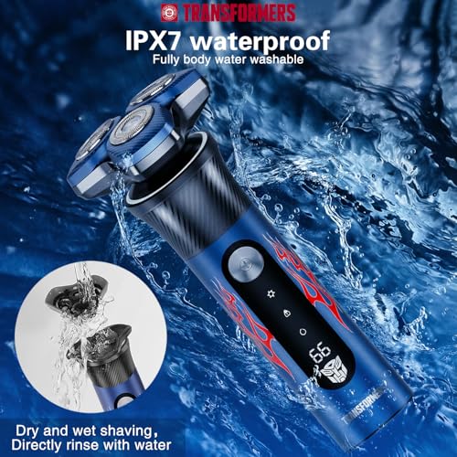 Transformers Electric Razor for Men，IPX7 Waterproof Wet & Dry (Blue) - image 6