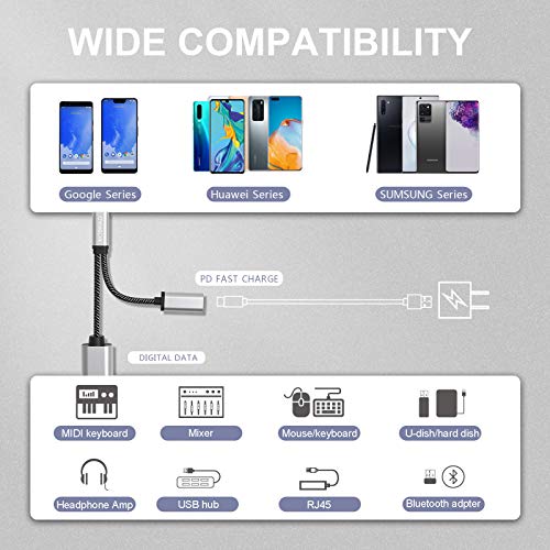 Moswag Usb C Otg Adapter Usb Type C Splitter With Usb C Female And Usb A Female Compatible With Chromecast With Google Tv/Samsung S21 S20 S20+ Ultra/Google Pixel 5 4 4 Xl 3 3 Xl/Lg V40 V30 G6 G8 #TOP5