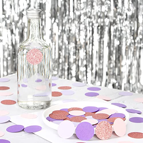 Image of Rose-Gold Pink-Purple Party Decorations Confetti - 300pcs Baby Shower Decorations for Girl Women Birthday Table Scatter,Bachelorette Wedding Engagement Decor Lasting Surprise