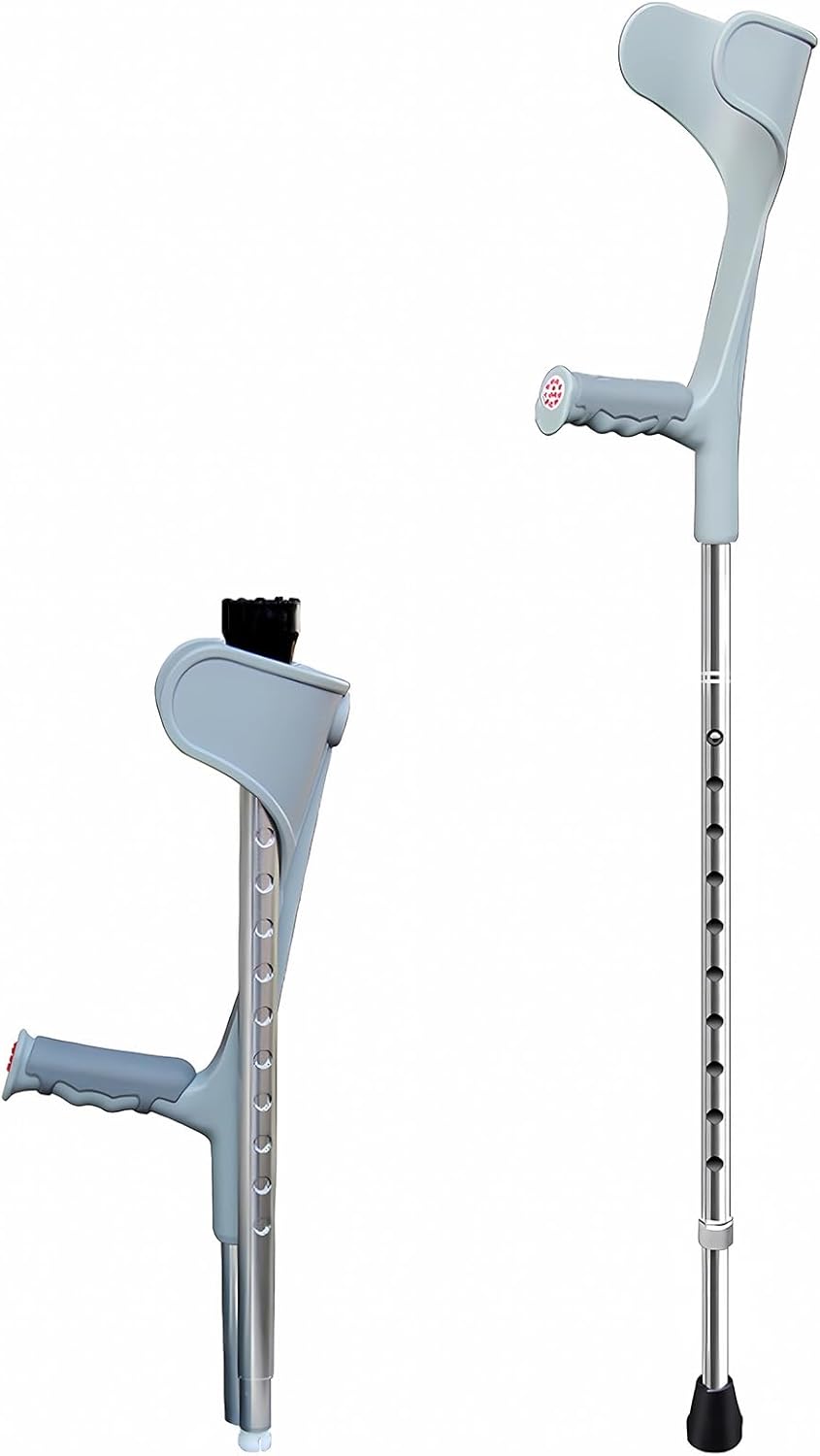 Folding Forearm Crutches for Adults, Adjustable Lightweight Aluminum Arm Crutches for Travel with Ergonomic Grip (x1 Unit) (Color : Pink)
