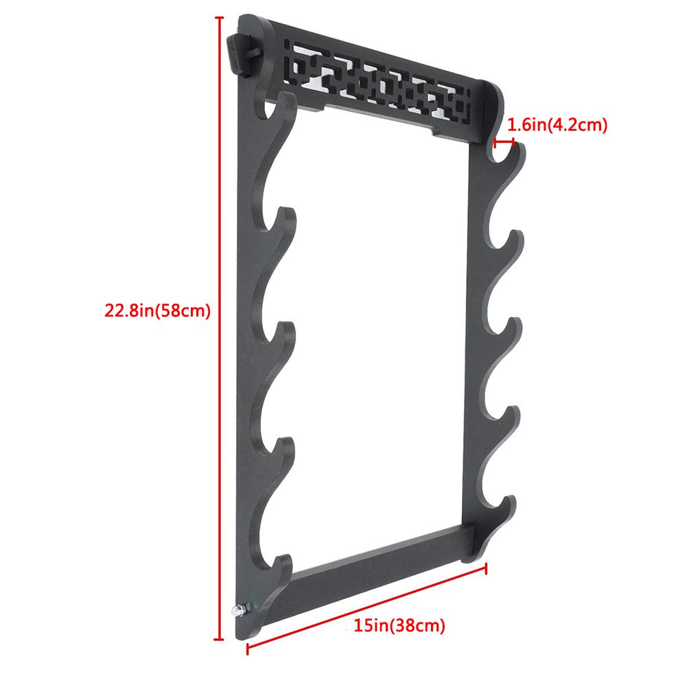 Espada Soporte de Montaje en Pared Espada del Samurai del sostenedor del Katana Wakizashi Tanto suspensión de la Pared Espada del Estante,5Tier