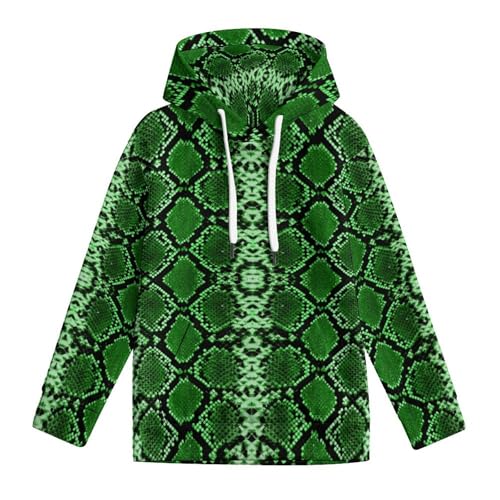 Snake skin Pattern Hoodie Teens Sweatshirts Pullover Hoode Casual Loose Kids Hooded Exercise Shirt Tops 7-18 Years