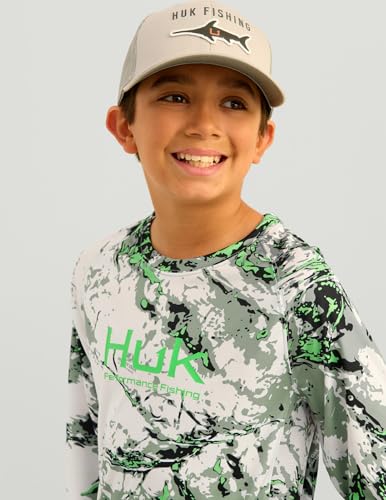 Image of HUK Kids Pursuit Pattern Long Sleeve Shirt, Fishing Shirt for Kids