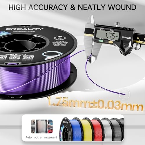 Image of CREALITY PETG Filament 1.75mm 3D Printer Filament, 1kg (2.2lb) Neatly Wound Spool, Dimensional Accuracy ±0.03mm, 2026 Batch, Fit for Ender, Bambu Lab, Anycubic,ELEGOO FDM Printers, Purple