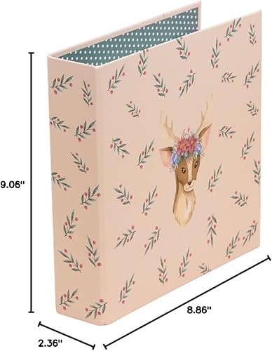 Miniatura 9 de Craftelier - Álbum de cartón forrado estampado de ciervo y acebo (6" x 8") - Todo lo que necesitas es Navidad  Sistema de 2 anillos de metal blanco