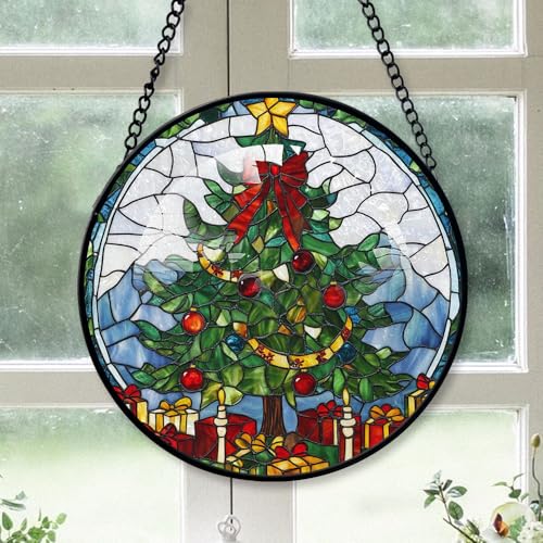 Customized Christmas Candle Stained Glass, Christmas Candle for Christmas Tree, Christmas Candle Suncatcher, Christmas Hanging Décor VyXLKw (Design 350)
