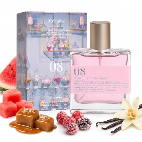 Memoire Archives Candy Shop Eau de Parfum | Sweet & Playful Everyday Scent w/Apple Blossom & Prickly Pear Top Notes, Rock Candy & Chamomile Heart, and Vanilla & Sandalwood Base | 3.4 fl. oz.