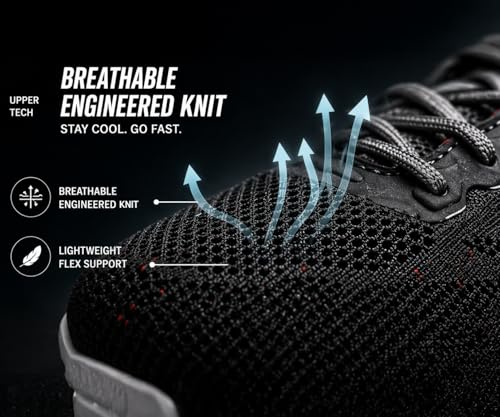Image of Kraasa Men's Running Shoes | Breathable Mesh Upper | Lightweight Phylon Sole | Cushioned EVA Insole | Comfortable Sports & Casual Sneakers for Gym, Walking & Daily Use