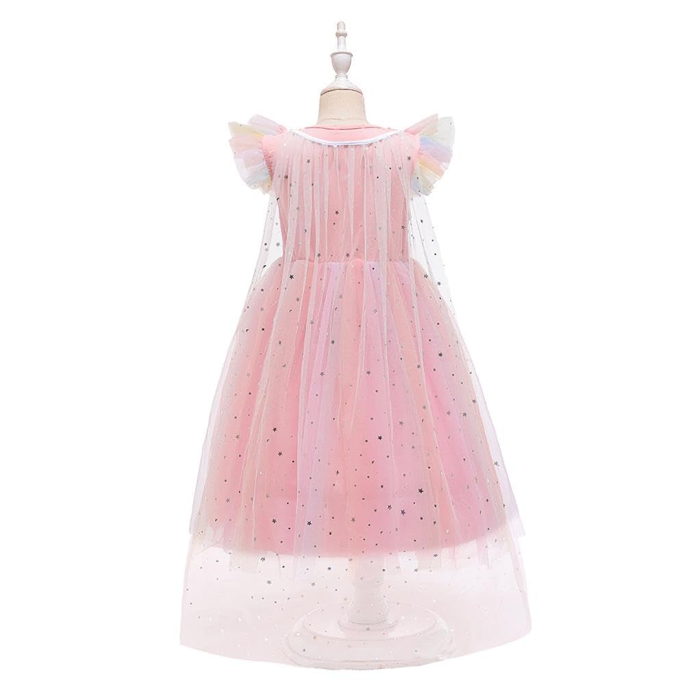 Lito Angels Deguisement Robe de Princesse Licorne Enfant Fille, Taille 2-10 ans, Bleu Arc-en-ciel - 3