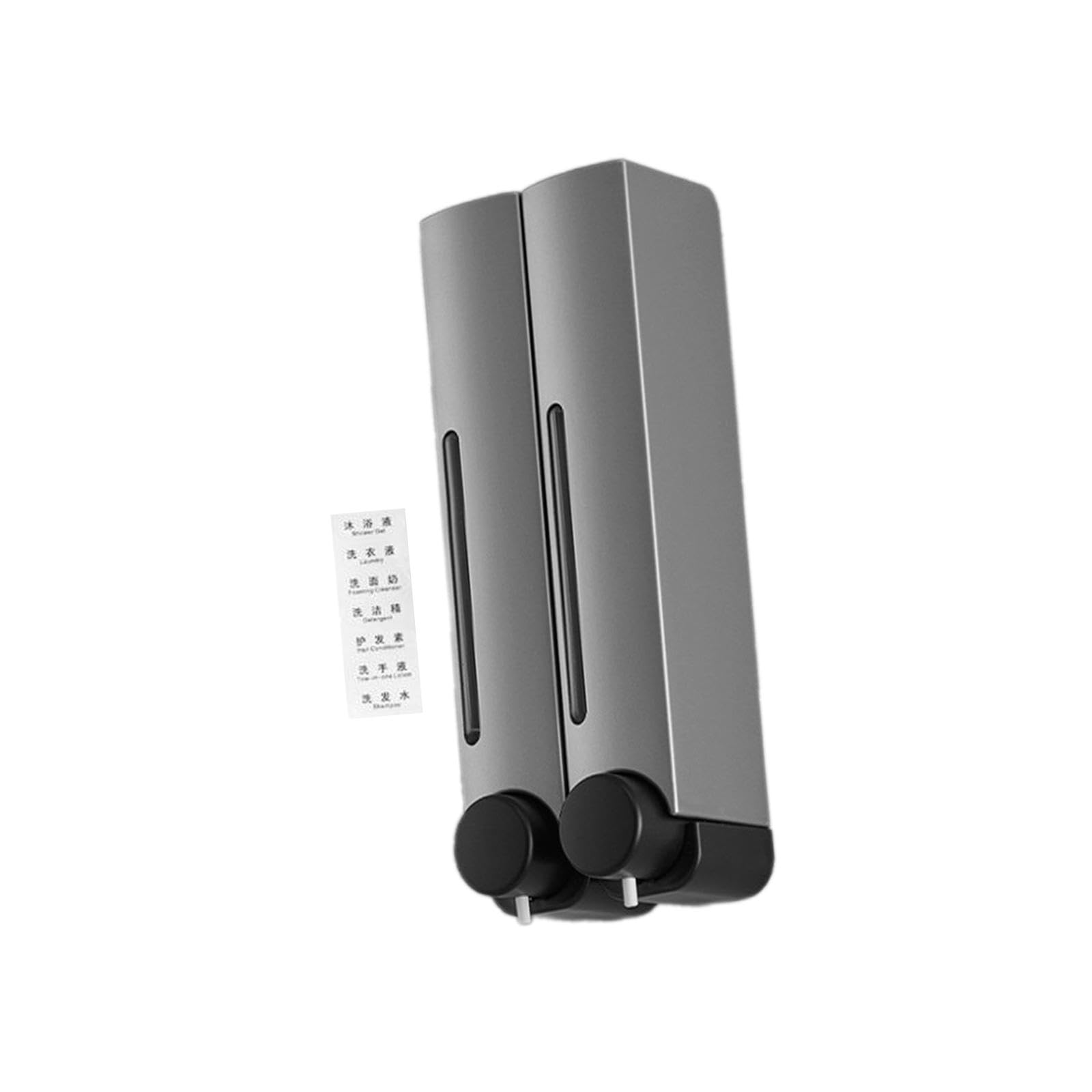 Dispensador de Jabón con Bomba, Dispensador de Loción, Recipiente de Ducha, Dispensador de Champú, Dispensador de Acondicionador para Baño, a, Plata Doble Cabeza, Individual