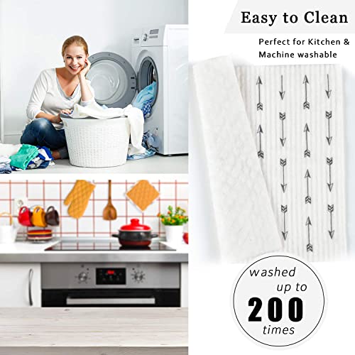 Boao 12 Pack Swedish Kitchen Dishcloths Absorbent Cellulose Sponge Cloth Reusable Cleaning Cloths No Odor Dish Towels For Kitchen, 6 Styles #TOP5