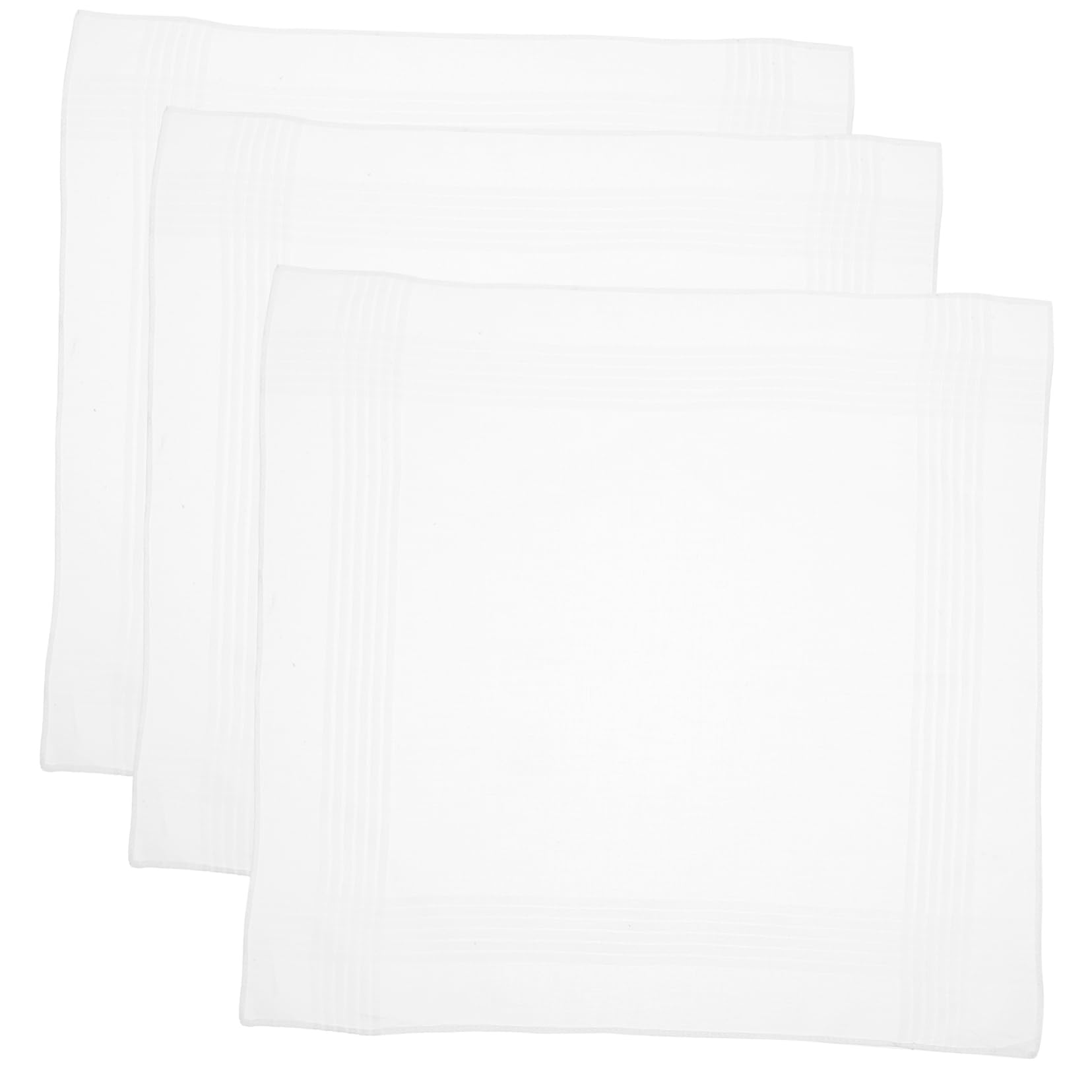 Didiseaon Bandana Cotton Handkerchiefs 3 Pack Men's Pure White Bandanas Fashion Accessory