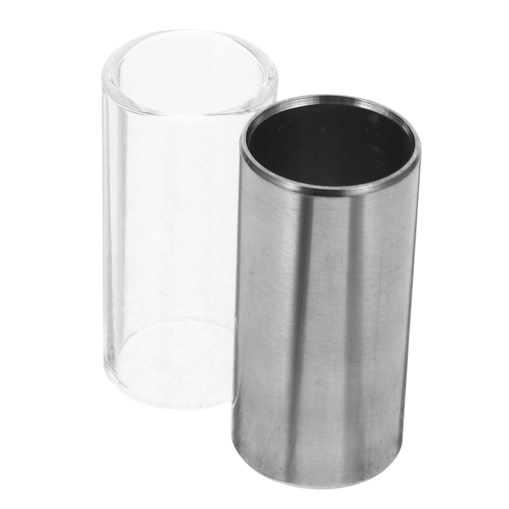 NULYLU Guitar Slide Bar Set 2pcs Glass Stainless Steel Slides for Guitar Players