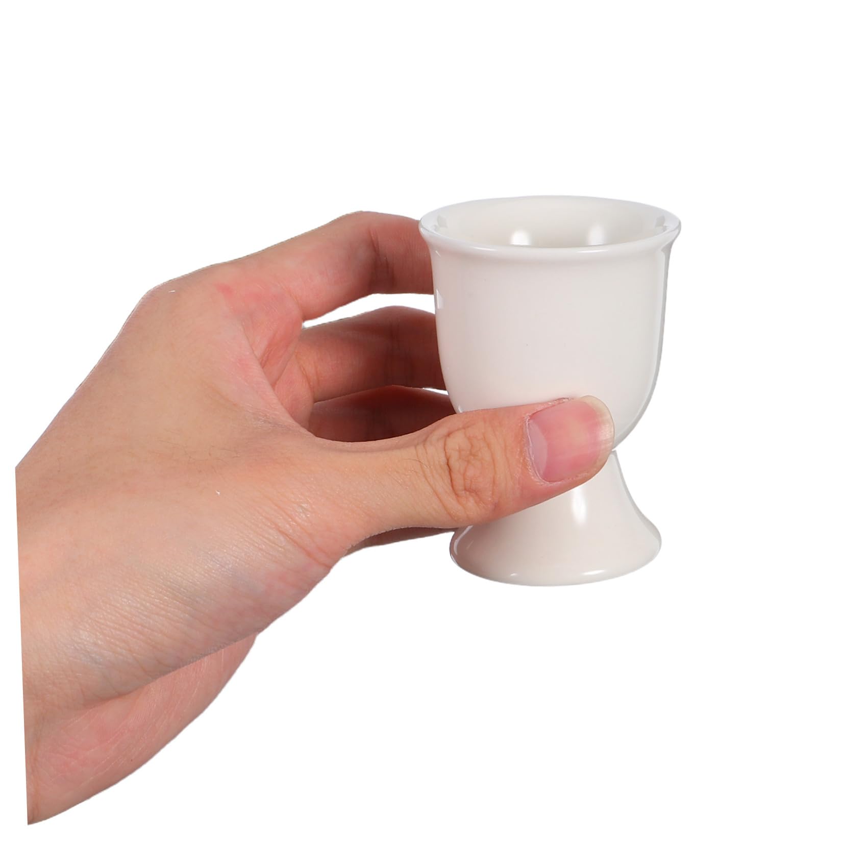 Coquetiers en Céramique Blancs, Lot de 6 pour Petit Déjeuner Cuisine | Maintiennent les Œufs à Coque, Présentation Élégante, Usage Quotidien, Service à Table et Rangement