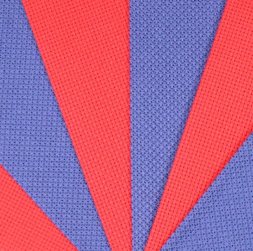 Image of KCS 4 /6 pc of 12 inch x 18 inch 30cmx45cm 16CT Counted Cotton Aida Cloth Cross Stitch Fabric (Red+Royal Blue, 6 pc)