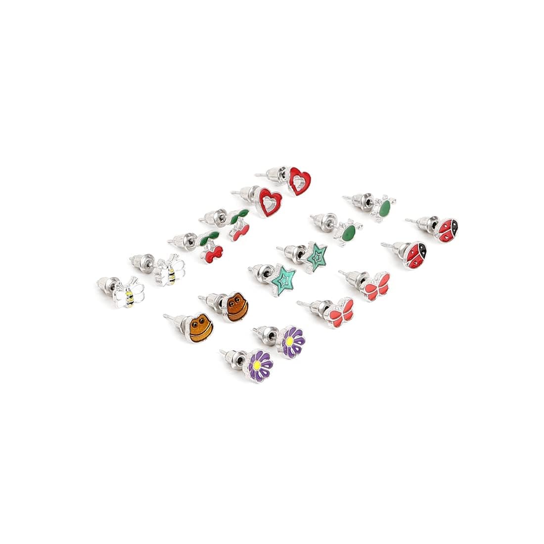 El Regalo 9 Pairs Hypoallergenic Stud Colorful Earrings Set Cute Animal Butterfly Heart Flower Pearl Earring for Teen Girls Little Girls Jewelry Sets (B08HM3K28P) Amazon Price History, Amazon Price Tracker