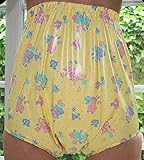Top PVC Adult Baby Inkontinenz Windelhose Gummihose gelb kindermotiv (XL)