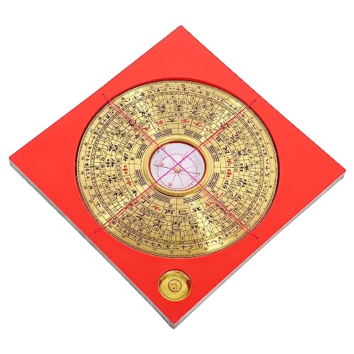 Boussole Chinoiserie Décor Chinois Feng Shui avec Miroir Bagua en Cuivre