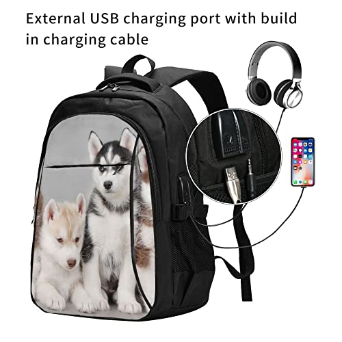 Sac à dos pour ordinateur portable Blue Eyes Wolf - Style husky mignon taille unique