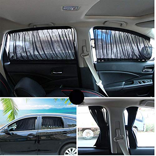 2Pcs Car Side Window Uv Protection Curtain Sun Shade Vehicle Slidable Retractable Window Shield For Sedan Suv #TOP5