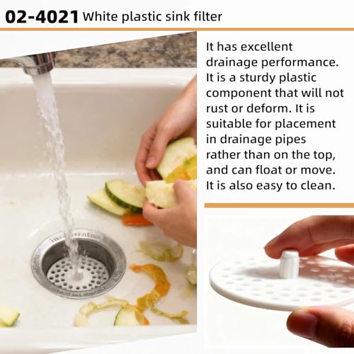 Colador de plástico blanco para fregadero 3.13 in miniatura 6