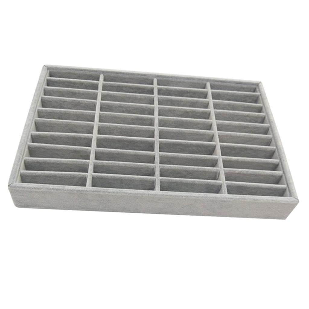 barenx Plateau de rangement à 40 compartiments pour bracelets et bijoux - Gris