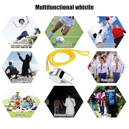 Silbatos metálicos deportivos con cuerda 10 piezas miniatura 6