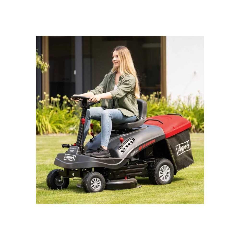 Scheppach Tondeuse à Gazon autoportée MR196-61 – Moteur à Essence 4 Temps 4,8 KW / 6,5 CV – Largeur de Coupe 61 cm – 5 Vitesses – Hauteur de Coupe réglable