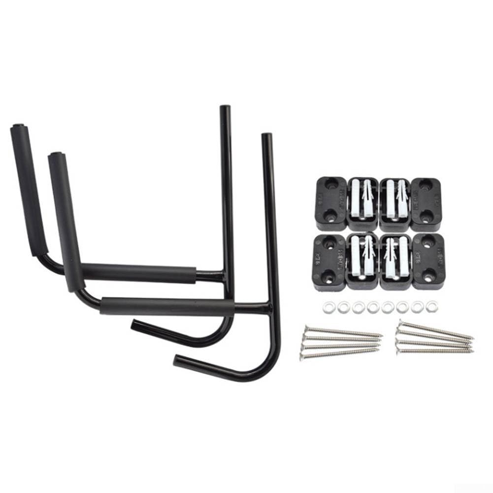 Wandhalterung für Kajak, robust, Eisen, Lagerregal für Kanus, Surfbretter, Paddel, Garage, Schuppen, Halterung, Schwarz, 42 x 38 cm, 2 Stück