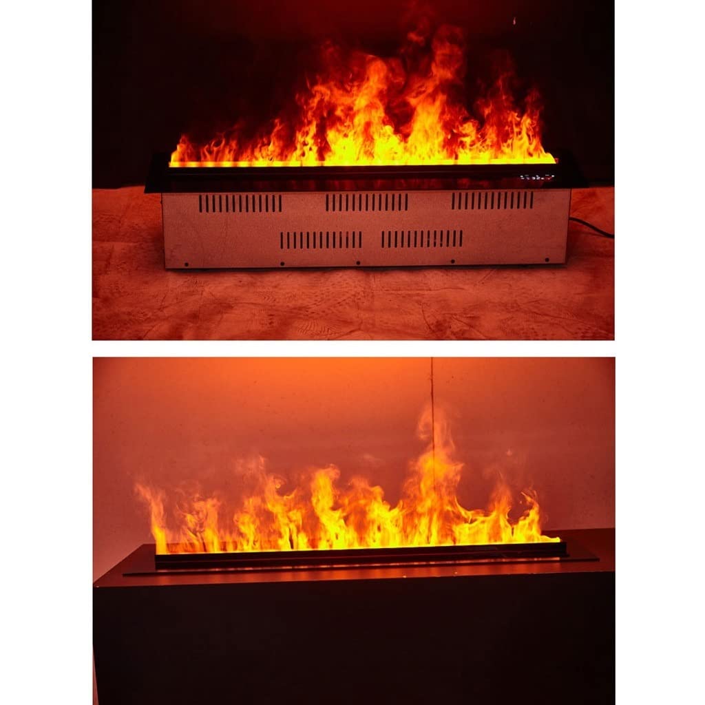 Fuoco Finto Camino Elettrico con Atomizzazione 3D Incorporato, Umidificatore for Soggiorno, Camino Elettrico, Simulazione di Fiamma Allungata Mobili per Il Soggiorno(A)