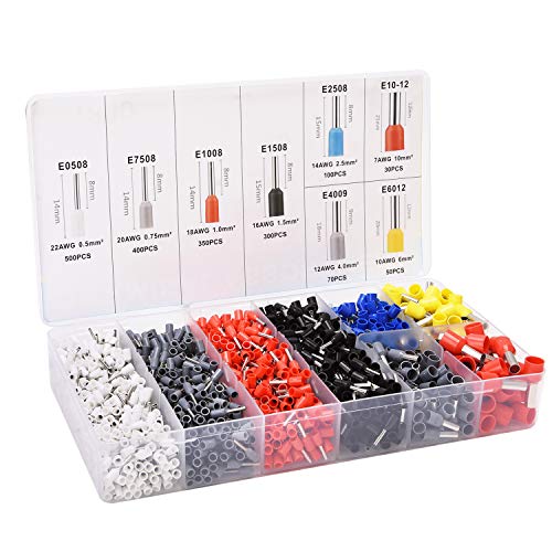 Ferrule Crimping Tools Wire Pliers - 1800 PCS Wire Ferrules with Crimpers Pliers Kit for Electricians, Adjustable Ratchet Tools with Terminals Connectors AWG 28-7, 0.08-10mm² - Thumbnail 6