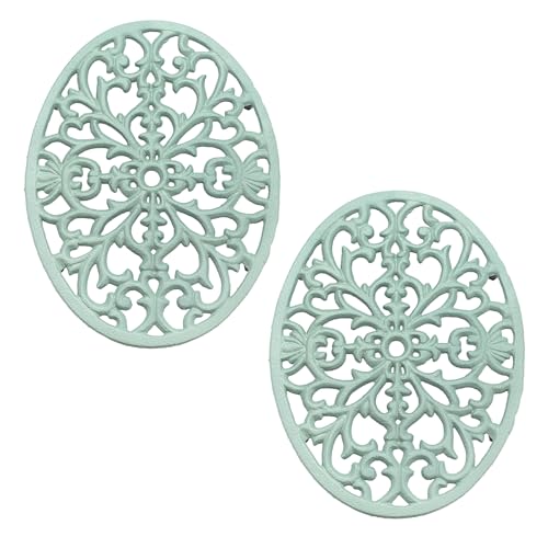 OLegei 2pcs Dessous de Plat rectangulaire en Fonte Vintage avec Pattes en Caoutchouc protéger Les Plats Chauds Support pour Casserole pour la Cuisine et la...