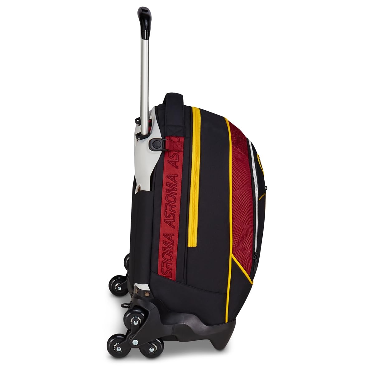 Seven AS Roma Trolley Scuola Jack 3 Ruote, Nero, Zaino Con Carrello Sganciabile Da 33 Litri, Per Scuola Elementare e Media, Bambino, Calcio