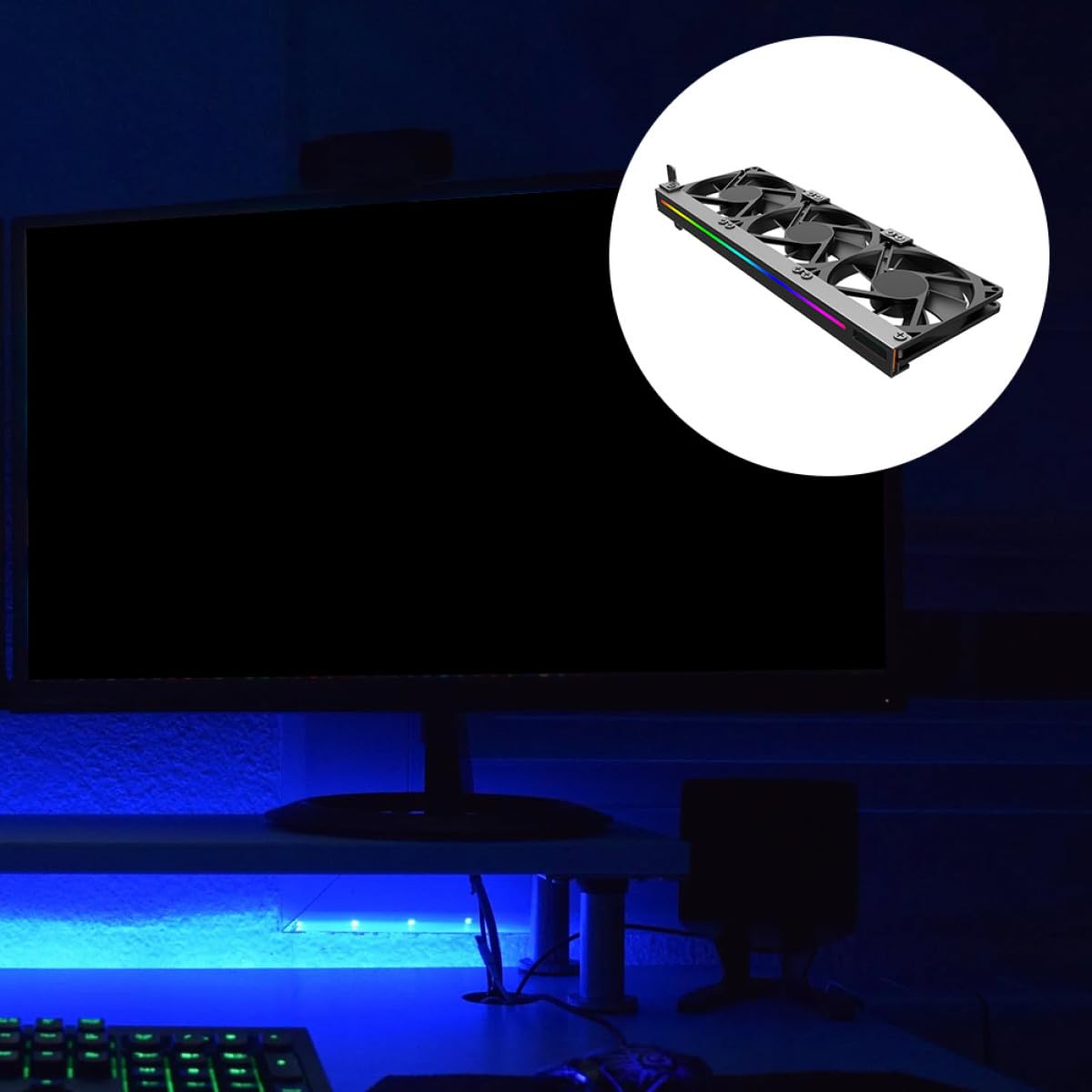 Housoutil Enfriador De Tarjeta Gráfica Ventilador De Refrigeración Conector Argb 3 Iluminación Rgb