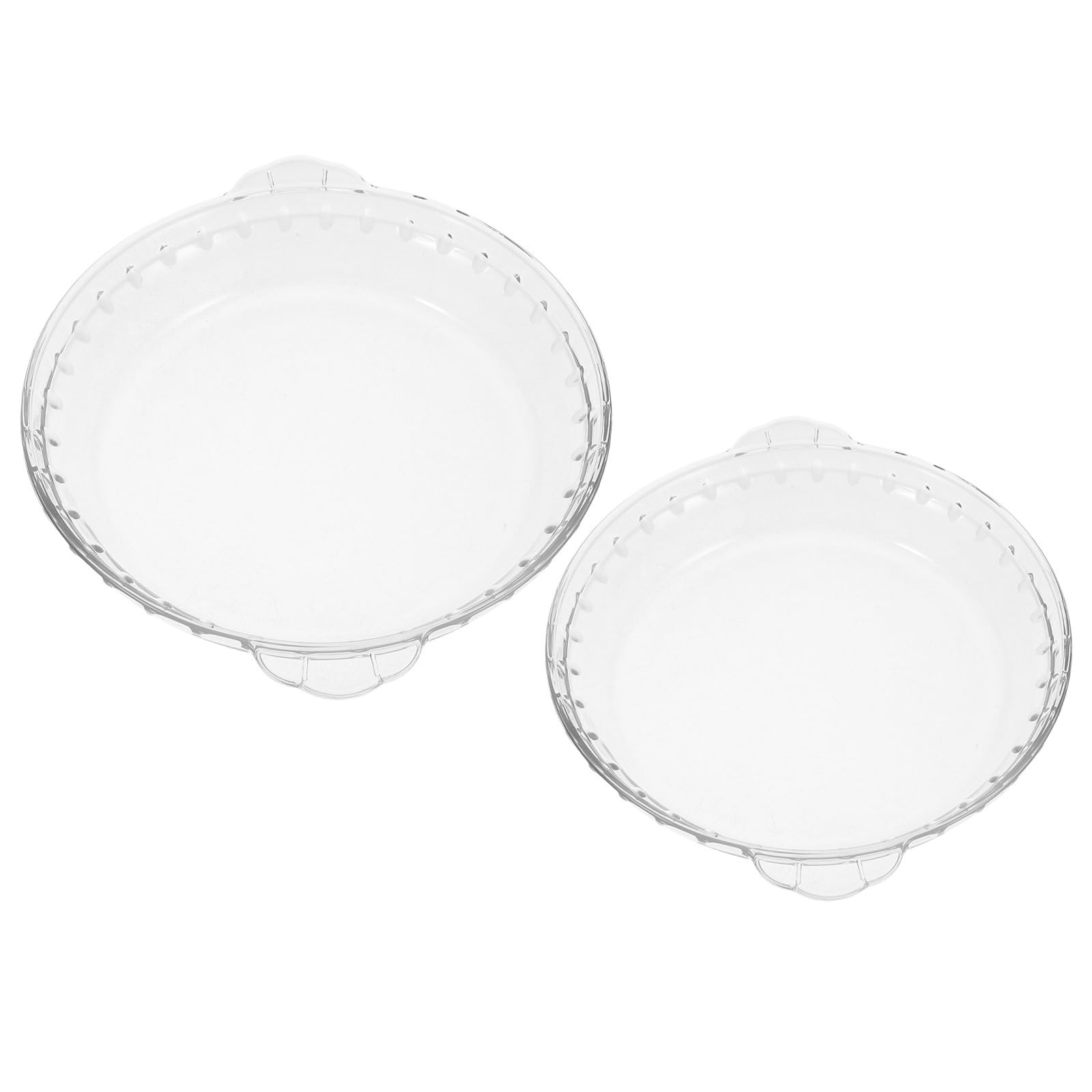 2 Stück Runde Glas Kuchenformen mit Griffen für Backofen | 23 Cm und 25cm Durchmesser, Ofen und Mikrowellengeeignet, zum Backen und Servieren
