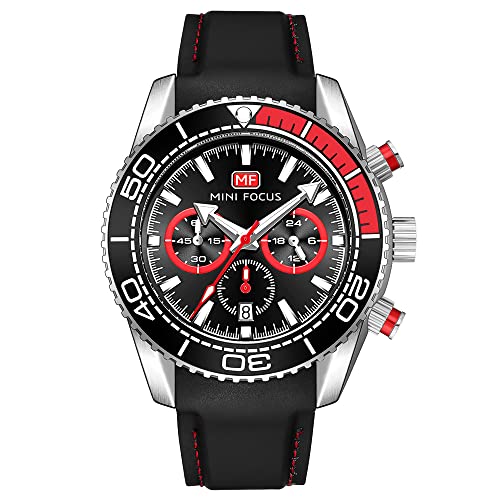 KXAITO Mens Watches Military Sport Waterproof Chronograph Watch Luminous Silicon Leather Strap Casual Watches for Men Fashion Analog Quartz Business Wrist Watch Clock3