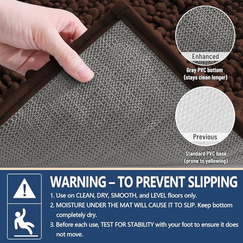 Image of Arotive Luxury Large Bathroom Rugs 40x24, Extra Soft Thick Absorbent Shaggy Chenille Bath Rugs, Machine Wash Dry, Bath Mats for Bathroom Floor, Tub and Shower, Home Decor Accessories, Brown