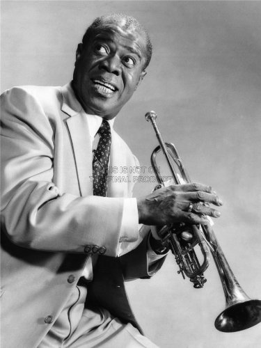 Doppelganger33 LTD Music Legend Louis Armstrong Trumpet Jazz Portrait Large Art Print Poster Wall Decor 18x24 inch La musique Légende le jazz Grand Art Affiche mur Déco