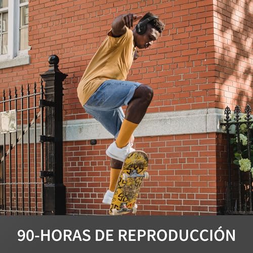 DOQAUS Auriculares Inalámbricos Bluetooth,3 Modos EQ/90 Horas de Reproducción/Bluetooth 5.3 Cascos Bluetooth, Auriculares Inalámbricos con Micrófono y 40mm Controlador,para Móviles/TV/PC/Hogar-Negro - Imagen 3