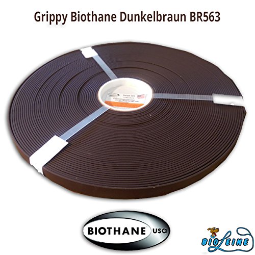 bio-leine Grippy BioThane Meterware 12 mm breit und 2,5 mm dick I Wasser- und schmutzabweisend I in Dunkelbraun