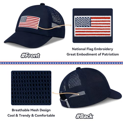 Olreco Toddler Baseball Hat Baby Baseball Cap Toddler American Flag Hat Infant Hats Baby Ball Cap 4th of July Kids USA Hats2