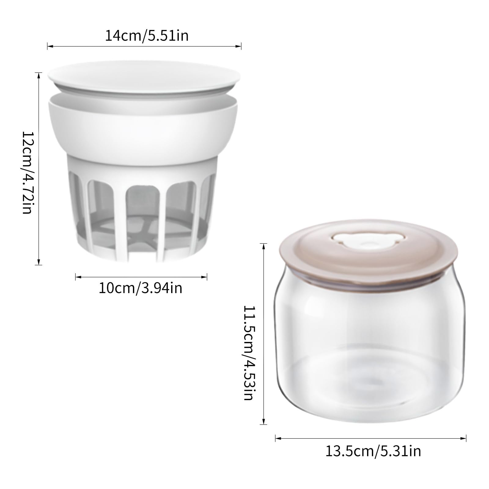 Separatore di siero per yogurt a maglia fine filtro per yogurt e formaggio con coperchio riutilizzabile strumento da cucina facile da pulire