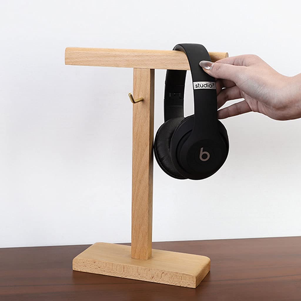 Soporte para Auriculares Auricular de madera Hanger Desktop Auriculares verticales Soporte de la tabla Mesa accesorios Multifuncional Auricular Pantalla Soporte Metal Hook Soporte de Cascos Gaming